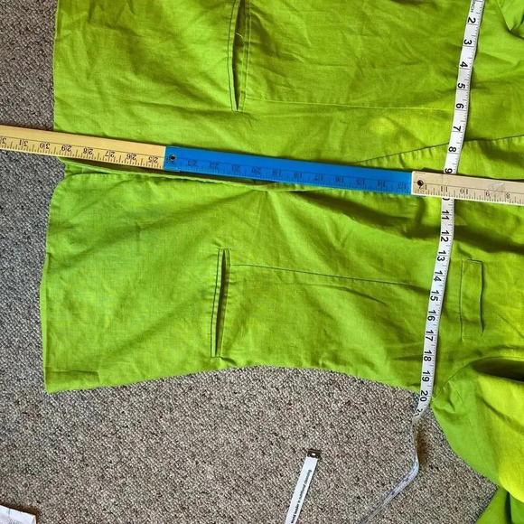 J.R.T Linen Cotton Blend Light Green One Button Suit Blazer Women 8 Pockets - Picture 2 of 8